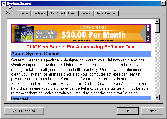 system cleaner screenshot